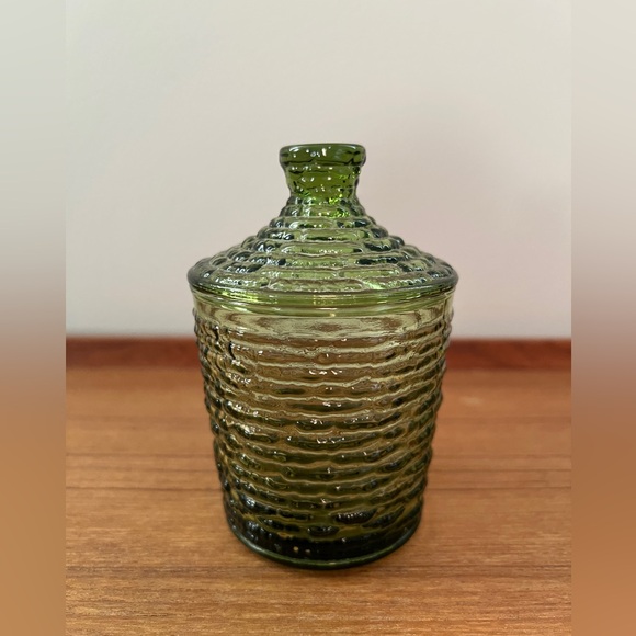 Vintage Anchor Hocking Soreno Avocado Green glass sugar bowl and creamer set - Picture 6 of 6